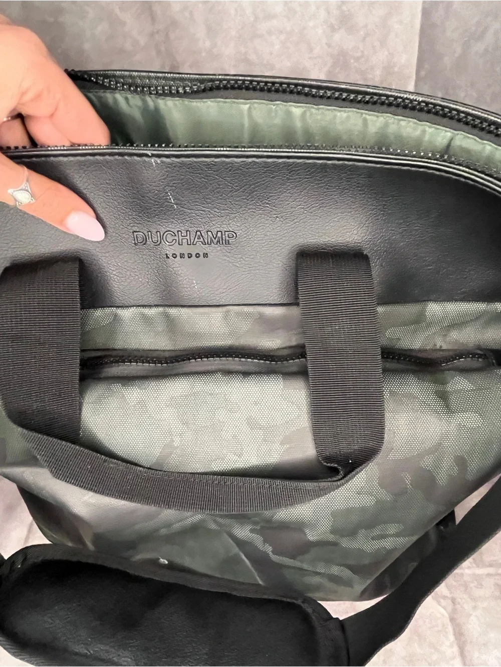 Duchamp London Camo Tote Bag Travel Laptop Weekender